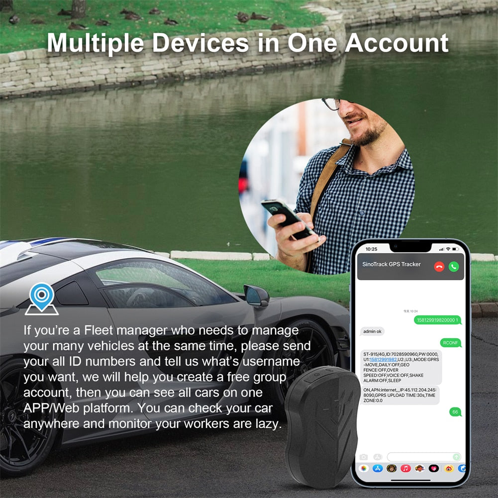 SinoTrack Magnet 4G Waterproof Car GPS Tracker ST-915 Vehicle Locator Long Standby 10000mAH Battery with free APP