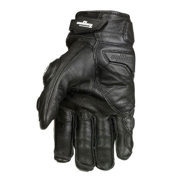 Genuine Leather Half Wrist Full Finger Motorcycle Riding Gloves